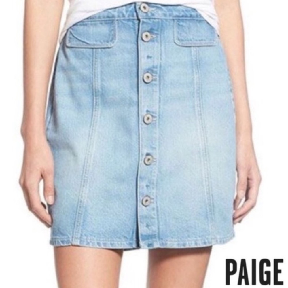 Paige Bianca button front denim mini skirt size 28 no tags but never worn
